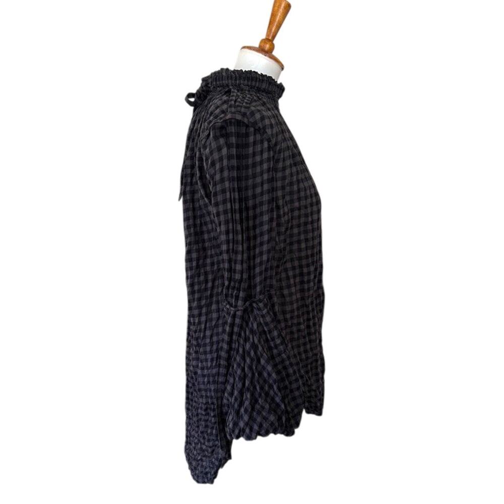 Malia Mills Y2K Gingham Victorian Romantic Tunic Top Ruffle Collar Size 2 - Picture 5 of 9